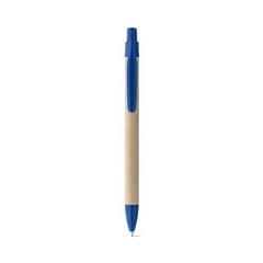 Vue Stylo en papier kraft avec clip - Remi de couleur bleu| Krokrodeal