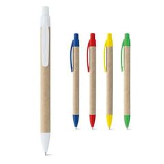 Vue générale Stylo en papier kraft avec clip - Remi | Krokrodeal