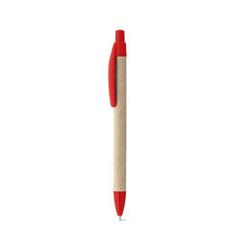 Vue Stylo en papier kraft avec clip - Remi de couleur rouge| Krokrodeal