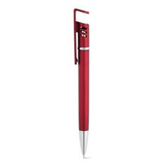 Vue Stylo à bille avec finition métallique - Tecna de couleur rouge| Krokrodeal