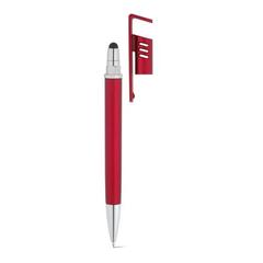 Vue Stylo à bille avec finition métallique - Tecna de couleur rouge| Krokrodeal