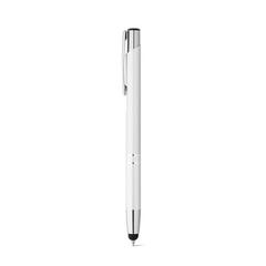 Vue Stylo à bille en aluminium - Beta touch de couleur blanc| Krokrodeal