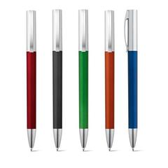 Vue générale Stylo avec mécanisme twist et clip en métal - Elbe | Krokrodeal
