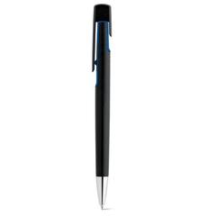Vue Stylo à bille avec finition métallique - Brigt de couleur bleu| Krokrodeal