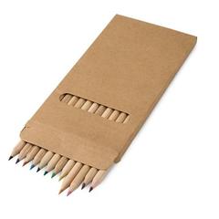 Vue Boîte avec 12 crayons de couleur - Croco de couleur beige| Krokrodeal