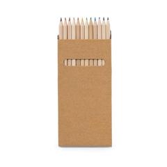 Vue Boîte avec 12 crayons de couleur - Croco de couleur beige| Krokrodeal