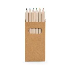Vue Boîte avec 6 crayons de couleur - Bird de couleur beige| Krokrodeal