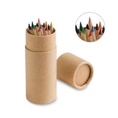 Vue générale Boîte avec 12 crayons de couleur - Cylinder | Krokrodeal