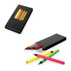 Vue générale Boîte à crayons avec 6 crayons de couleur - Memling | Krokrodeal