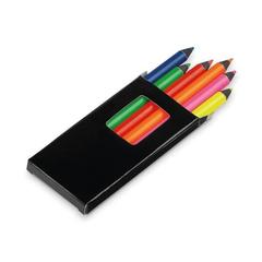 Vue Boîte à crayons avec 6 crayons de couleur - Memling de couleur noir| Krokrodeal