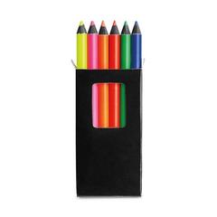 Vue Boîte à crayons avec 6 crayons de couleur - Memling de couleur noir| Krokrodeal