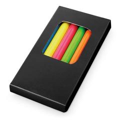 Vue Boîte à crayons avec 6 crayons de couleur - Memling de couleur noir| Krokrodeal
