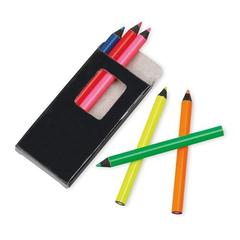 Vue Boîte à crayons avec 6 crayons de couleur - Memling de couleur noir| Krokrodeal