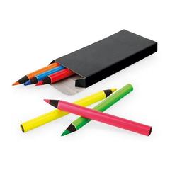 Vue Boîte à crayons avec 6 crayons de couleur - Memling de couleur noir| Krokrodeal