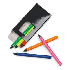 Vue Boîte à crayons avec 6 crayons de couleur - Memling de couleur noir| Krokrodeal