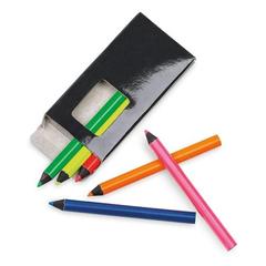 Vue Boîte à crayons avec 6 crayons de couleur - Memling de couleur noir| Krokrodeal