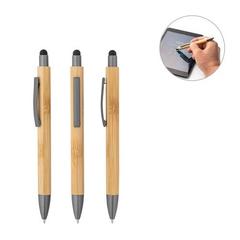 Vue générale Stylo bille en bambou avec finitions mattes - Zola | Krokrodeal