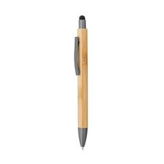 Vue Stylo bille en bambou avec finitions mattes - Zola de couleur gris| Krokrodeal