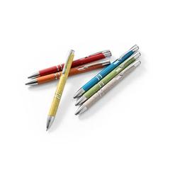Vue générale Stylo bille en paille de blé et ABS avec attache - Beta wheat | Krokrodeal