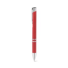 Vue Stylo bille en paille de blé et ABS avec attache - Beta wheat de couleur rouge| Krokrodeal
