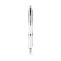 Vue Stylo bille en 100% rPET avec attache métallique - Swing rpet de couleur blanc| Krokrodeal
