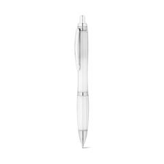 Vue Stylo bille en 100% rPET avec attache métallique - Swing rpet de couleur blanc| Krokrodeal