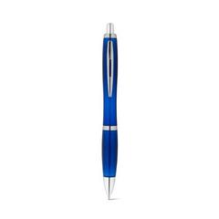 Vue Stylo bille en 100% rPET avec attache métallique - Swing rpet de couleur bleu| Krokrodeal