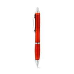 Vue Stylo bille en 100% rPET avec attache métallique - Swing rpet de couleur rouge| Krokrodeal
