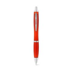 Vue Stylo bille en 100% rPET avec attache métallique - Swing rpet de couleur rouge| Krokrodeal