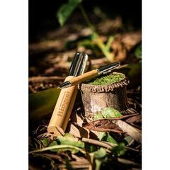 Vue générale Stylo bille en bambou et métal avec étui en ABS - Fuji | Krokrodeal