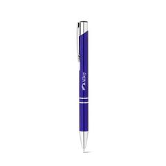 Vue Stylo à bille en 100% aluminium recyclé - Re-beta de couleur bleu| Krokrodeal