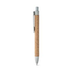 Vue Stylo à bille en liège et Fibre de paille de blé - Goya de couleur bleu| Krokrodeal