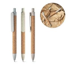 Vue générale Stylo à bille en liège et Fibre de paille de blé - Goya | Krokrodeal