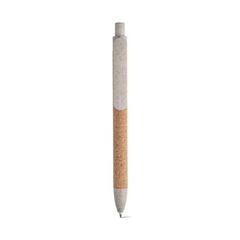 Vue Stylo à bille en liège et Fibre de paille de blé - Goya de couleur beige| Krokrodeal