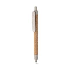 Vue Stylo à bille en liège et Fibre de paille de blé - Goya de couleur beige| Krokrodeal