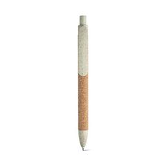 Vue Stylo à bille en liège et Fibre de paille de blé - Goya de couleur vert| Krokrodeal