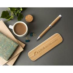 Vue générale Stylo en bambou avec mécanisme twist - Bahia | Krokrodeal