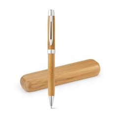 Vue générale Stylo en bambou avec mécanisme twist - Bahia | Krokrodeal