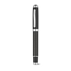 Vue Kit roller et stylo à bille en métal et fibre de carbone avec mécanisme twist - Chess de couleur noir| Krokrodeal