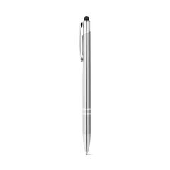 Vue Stylo en aluminium avec pointe tactile et clip - Galba de couleur gris| Krokrodeal