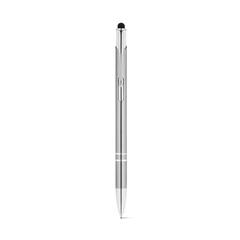 Vue Stylo en aluminium avec pointe tactile et clip - Galba de couleur gris| Krokrodeal