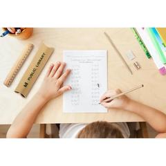 Vue générale Set scolaire : règle, crayon, gomme et taille-crayon - Rhombus | Krokrodeal