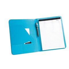 Vue Porte-documents A4 en PU et 800D avec bloc-notes ligné - Fitzgerald de couleur bleu| Krokrodeal