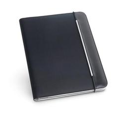 Vue Porte-documents A4 en PU et 800D avec bloc-notes ligné - Fitzgerald de couleur gris| Krokrodeal