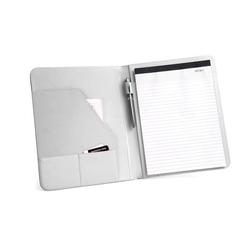 Vue Porte-documents A4 en PU et 800D avec bloc-notes ligné - Fitzgerald de couleur gris| Krokrodeal