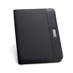 Porte-documents A4 en PU et microfibre avec bloc de feuilles lignées - Paszo publicitaire pas cher