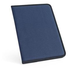 Vue Porte-documents A4 en 600D avec bloc de feuilles lignées - Cussler de couleur bleu| Krokrodeal