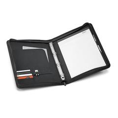 Vue Porte-documents A4 A4 en 600D avec bloc de feuilles lignées - Auster de couleur gris| Krokrodeal