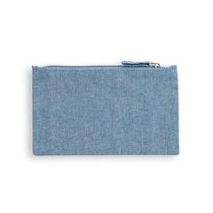 Vue Pochette multifonctions (140 g/m²) en coton (80% recyclé) - Millie de couleur bleu| Krokrodeal