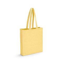 Vue Sac avec coton recyclé (140 g/m²) - Maracay de couleur jaune| Krokrodeal
